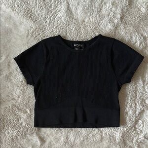 Garage Black Ribbed Women's Top
